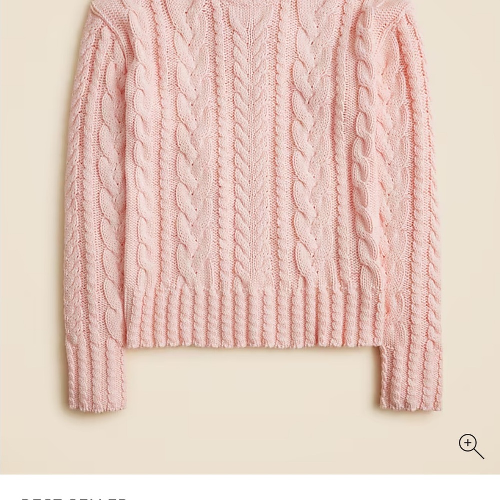 J. Crew Light Pink Cable Knit Sweater